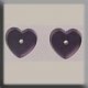 12240 Glass Treasures-Petite Flat Heart 8/7mm Matte Amethyst (Qty. 2) MAIN